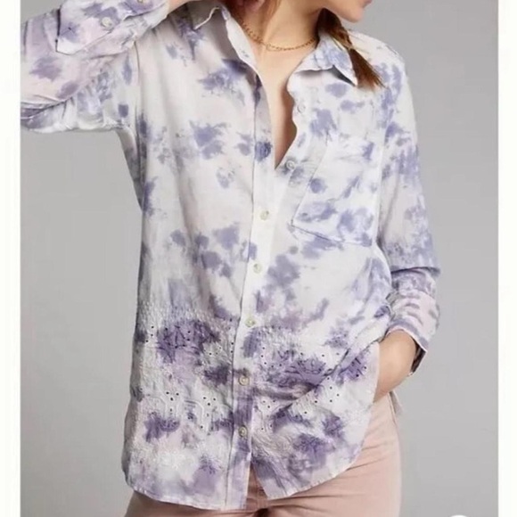 Anthro x Pilcro Embroidered Eyelet Top - Picture 2 of 8